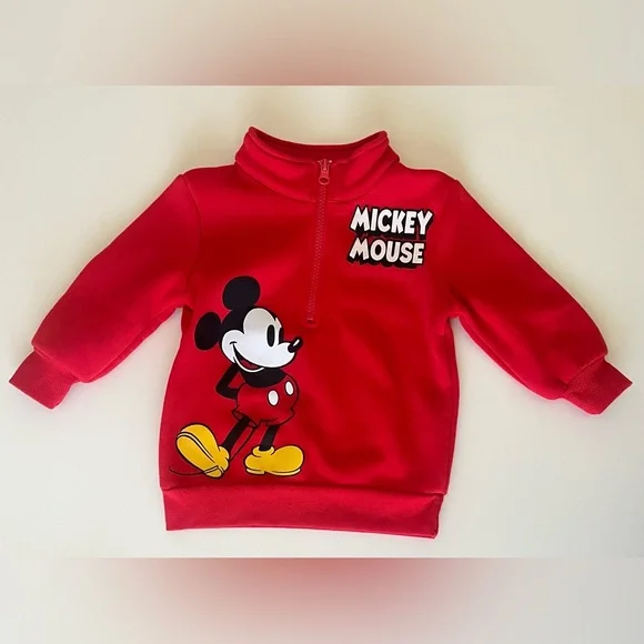 Disney 2T Red Mickey Mouse Pullover with Black and Red Joggers - Picture 2 of 11